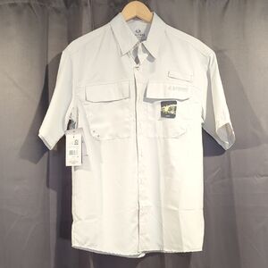Realtree Men's White Short Sleeve SPF 50 Fishing Shirt Size S